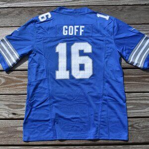 New With Tags!! Jared Goff Detroit Lions Blue Football Jersey Adult Men's Sizes